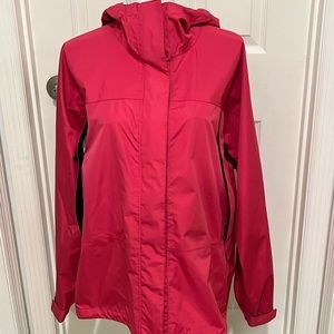 LL Bean Rasberry Pink Rain Jacket Large